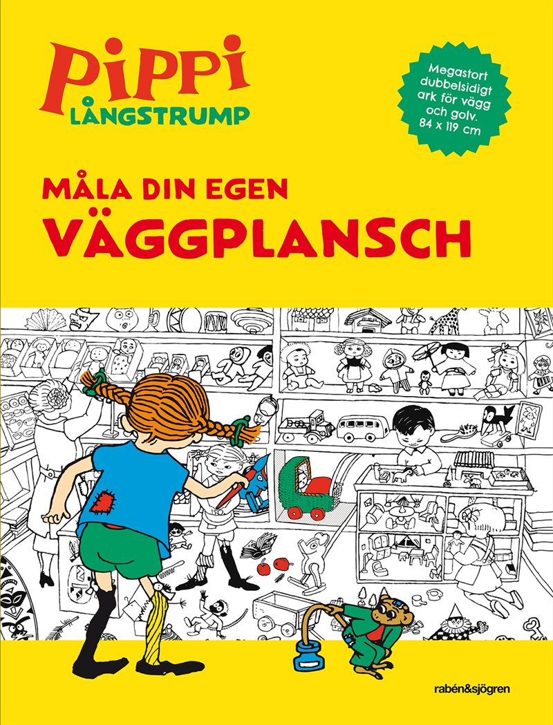 Pippi målarbok. Måla din egen väggplansch